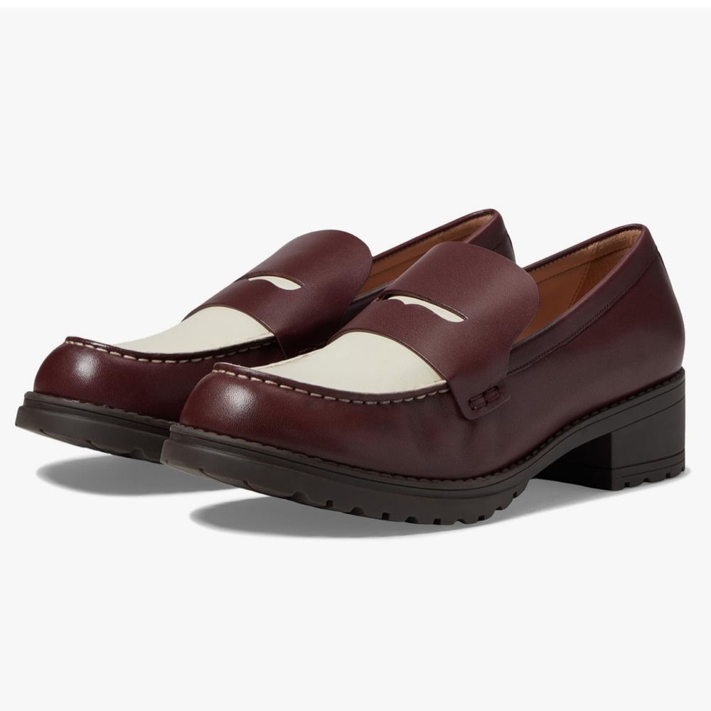 Cole Haan NIB Women’s Camea Lug Penny Loafer in Bloodstone/Ivy Size 8 DS-24
